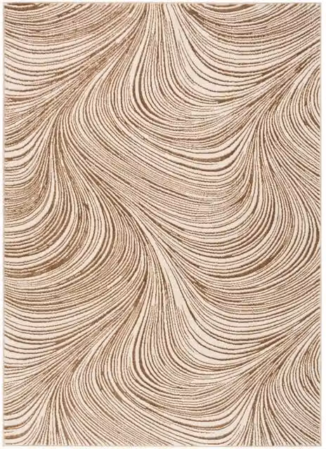 DKNY Central Park West Cep02 Abstract Modern Rug in Beige and Brown, W: 240 cm, D: 300 cm – 1