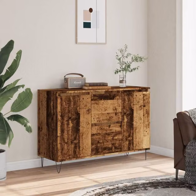Berkfield Home Industrial Sideboard in Brown, W/D/H: 104 x 35 x 70 cm