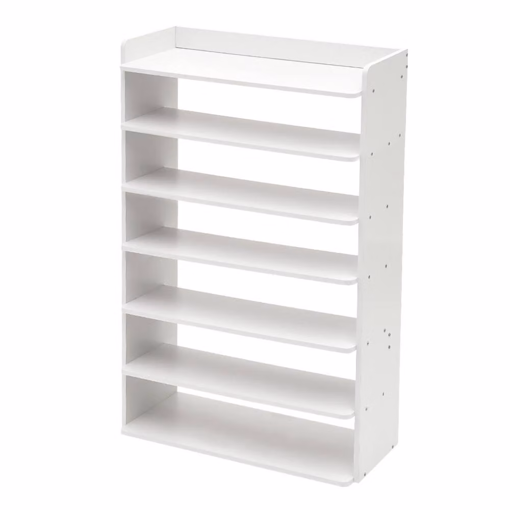 Living and Home 7-Tier White Shoe Rack Cabinet for Entryway and Hallway, Width: 62 cm – 3