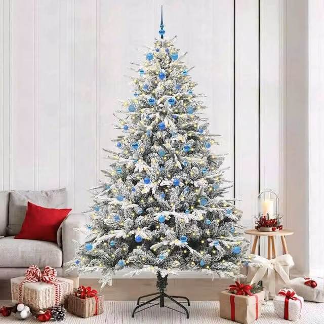 Berkfield Home Pre-lit Artificial Christmas Tree with Ball Set, Green, Height: 240 cm