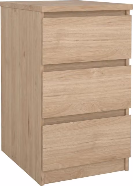 Furniture To Go Naia Modern 3 Drawer Bedside Cabinet in Light Oak – 1