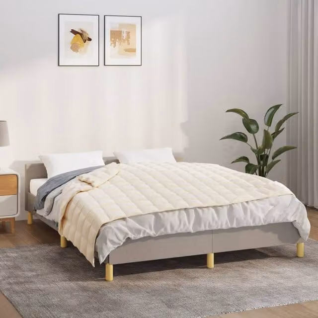 Berkfield Home Weighted Blanket, Beige, W: 138 cm, L: 200 cm, 10 kg