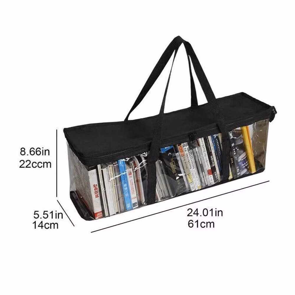 Havendro 2-Piece Black Transparent Fabric DVD and CD Zip Storage Bags – 2