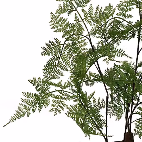 Leaf Design UK Artificial Moss Base Fern Foliage Plant with Gold Planter, Green, Height: 150 cm – 5