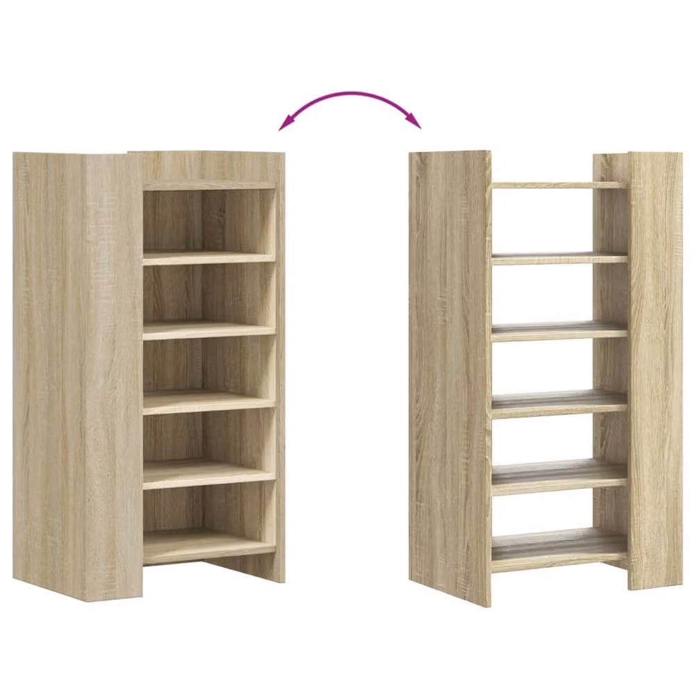 Berkfield Home Sonoma Oak Shoe Cabinet in Light Brown, W/D/H: 52 x 37.5 x 100 cm – 3