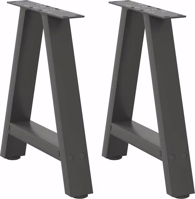 Berkfield Home A-Shaped Steel Coffee Table Legs, 2 Pieces, Anthracite Black, H 50 x W 42.5-43 cm