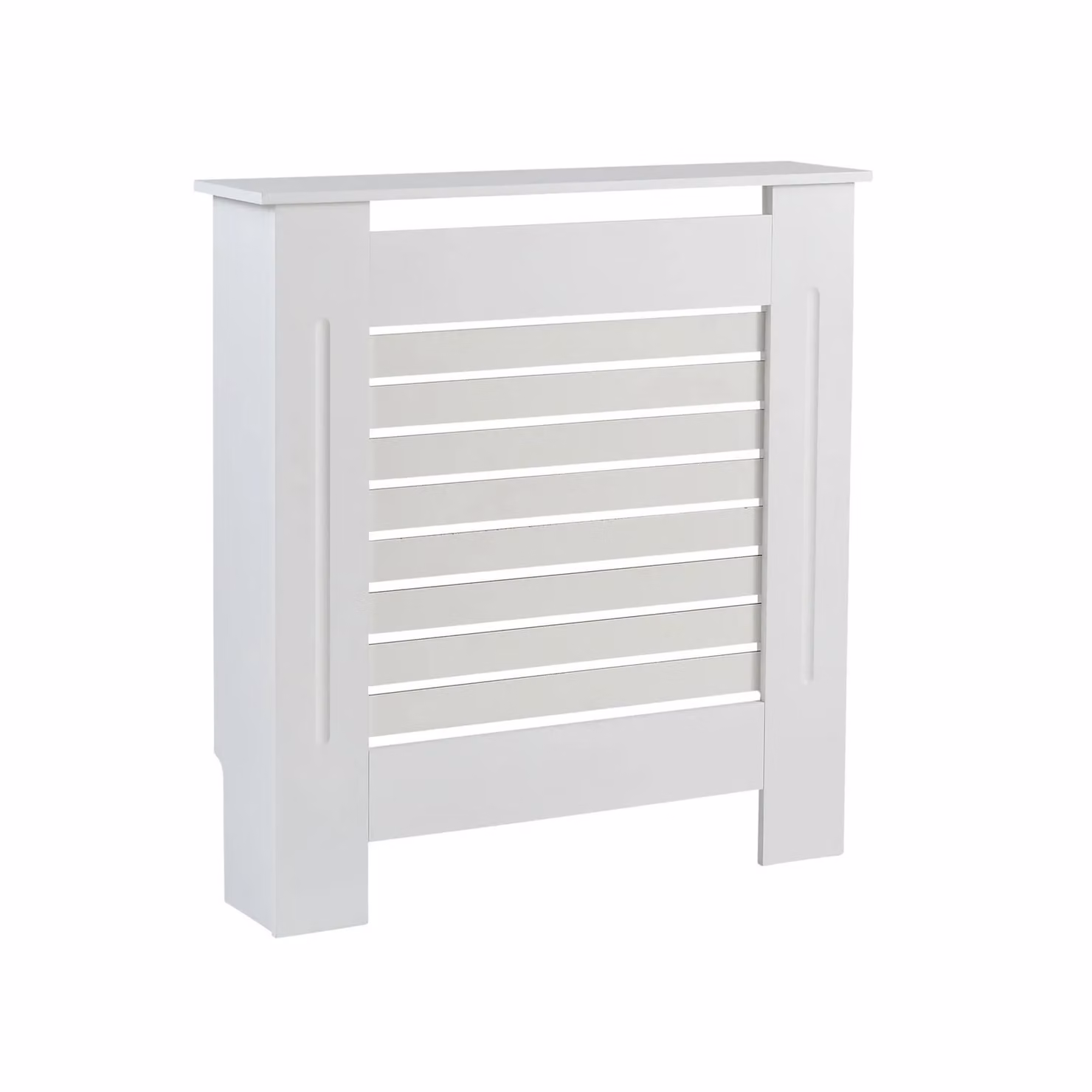 Home Source White Wooden MDF Radiator Cover Wall Cabinet Shelf with Slatted Grill, W: 78 cm, H: 82 cm, D: 19 cm – 2