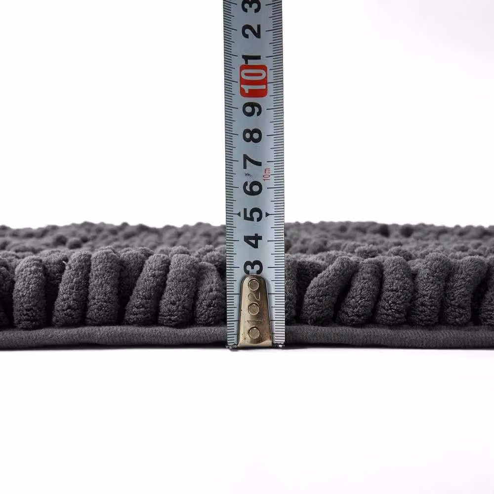 GAVENO CAVAILIA Miami Chenille Loop Microfibre Bath Mat, Grey, W/D: 50 x 80 cm – 3