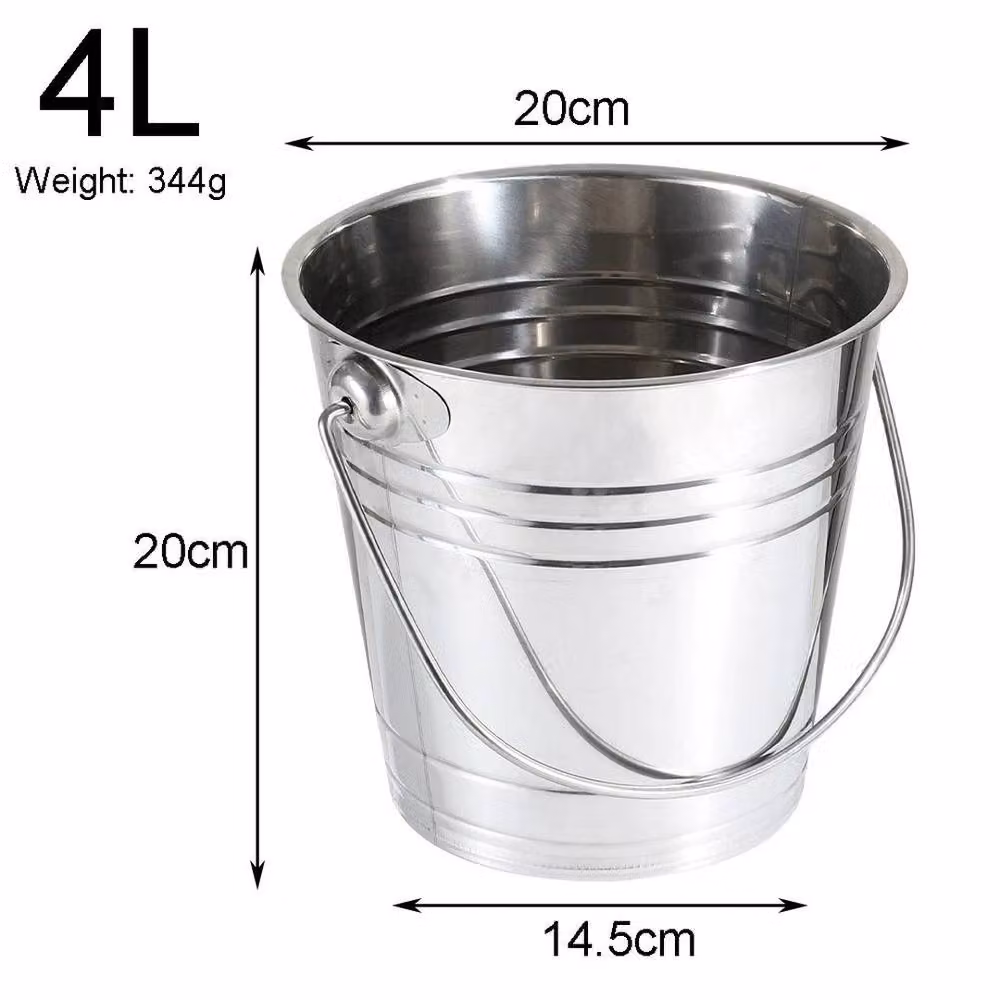 SPETLEK Stainless Steel Ice Bucket with Handle, Silver, 4 l – 2