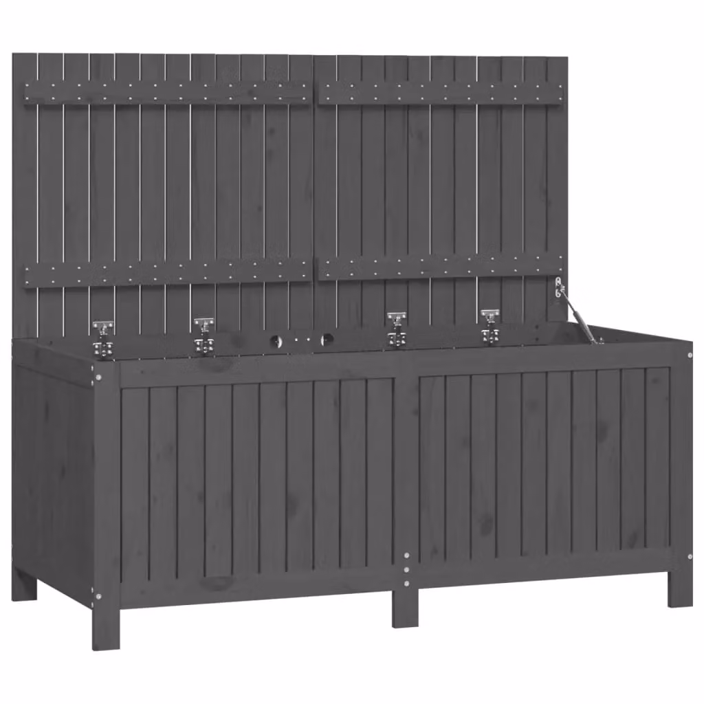 Berkfield Home Garden Grey Solid Wood Pine Storage Box W/D/H: 147 x 68 x 64 cm – 2