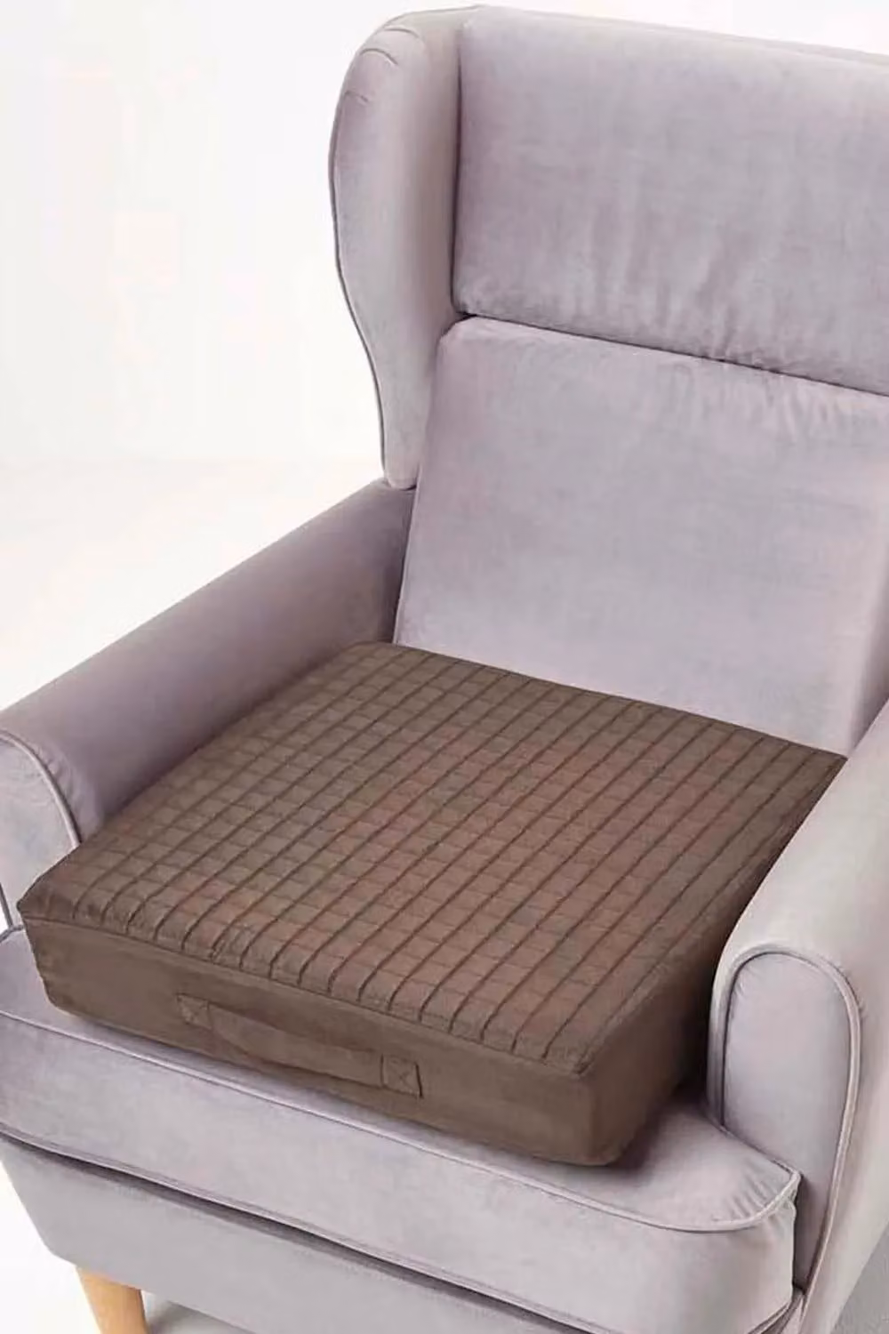 Homescapes Brown Quilted Polyester Armchair Booster Cushion Cover, W/D/H: 50 x 50 x 50 cm – 2