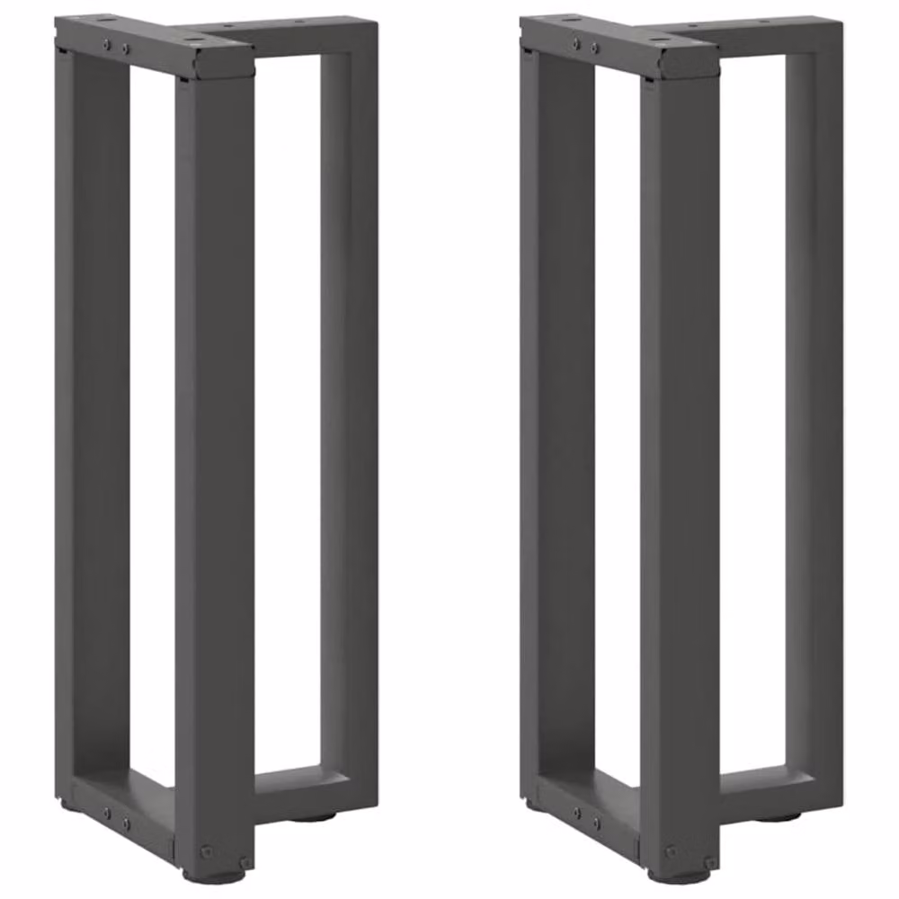 Berkfield Home T-Shaped Console Table Legs, 2 Pieces, Anthracite and Black Steel, W: 25 cm, D: 28 cm, H: 72-73 cm – 1
