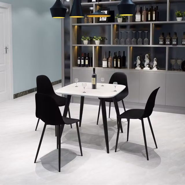 Core Products Ltd Pair of Curve Black Plastic and Metal Dining Chairs