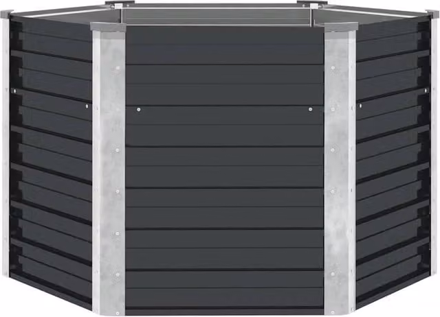 Berkfield Home Garden Raised Bed in Anthracite and Black Galvanised Steel, W/D/H: 129 x 129 x 77 cm – 1