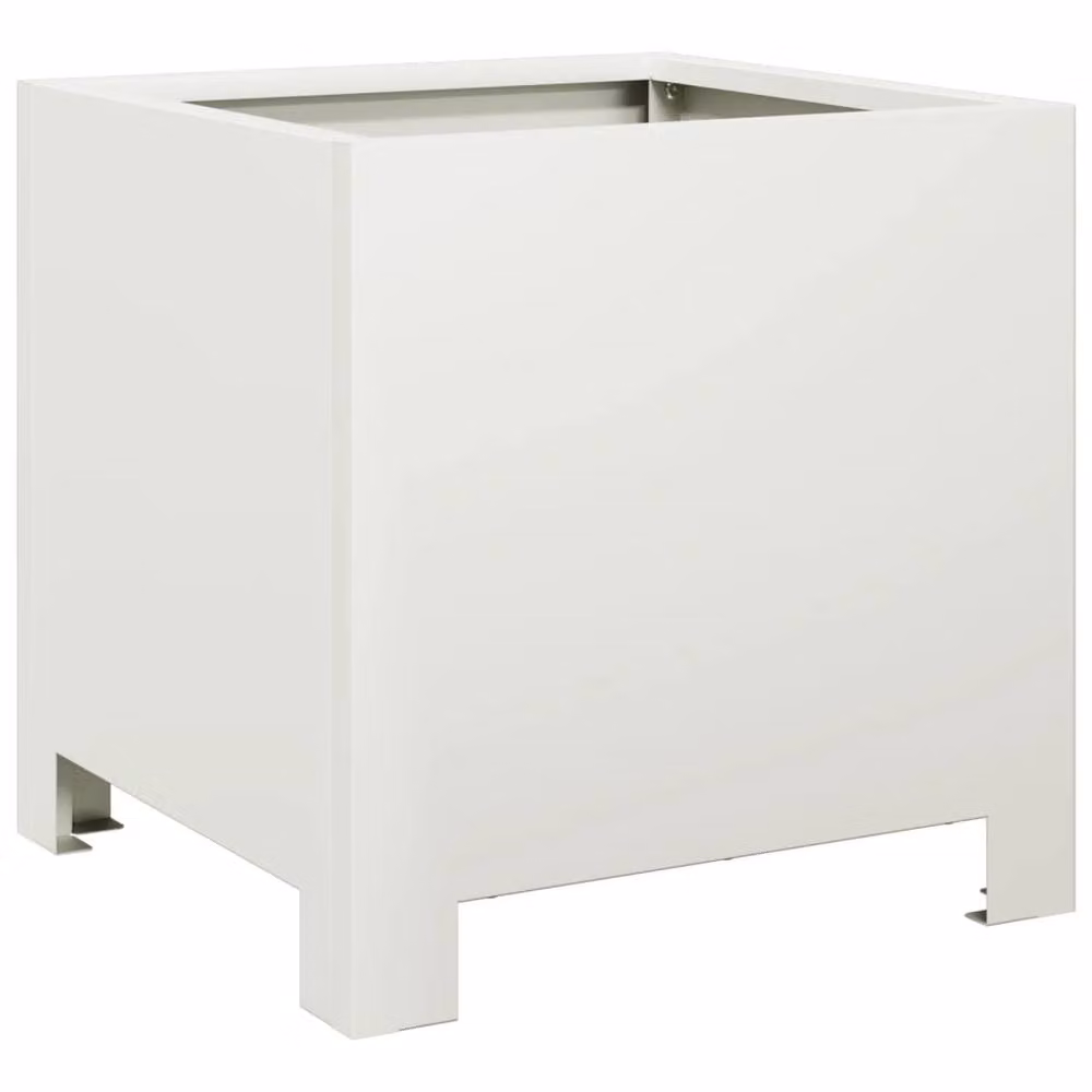 Berkfield Home Durable Steel Garden Planter Tub, White, W/D/H: 30 x 30 x 30 cm – 3