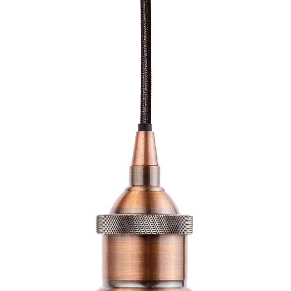SE Home Worcester Matt Black and Antique Copper Dome Pendant Light – 3