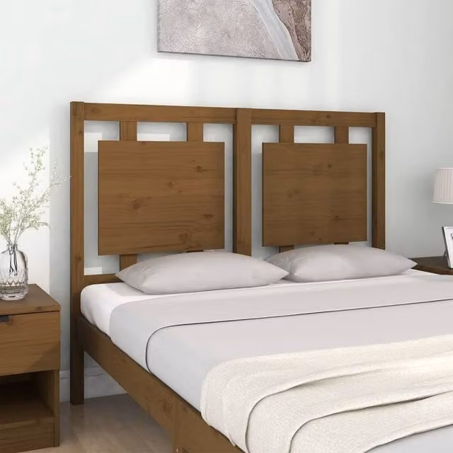 Berkfield Home Beautiful Bed Headboard in Honey Brown Solid Pine Wood W/D/H: 125.5 x 4 x 100 cm – 1