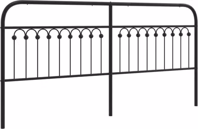 Berkfield Home Vintage Metal Headboard in Matt Black, 200 cm
