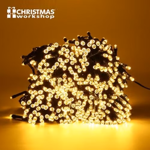 The Christmas Workshop 76180 400 Warm White LED Chaser Christmas Lights, 27.9 Metres, 8 Light Modes, Indoor or Outdoor Use – 3