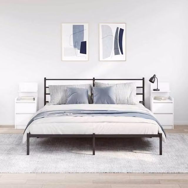 Berkfield Home Durable 2-Drawer Bedside Cabinets, 2 Pack, White, W/D/H: 38 x 34 x 80 cm
