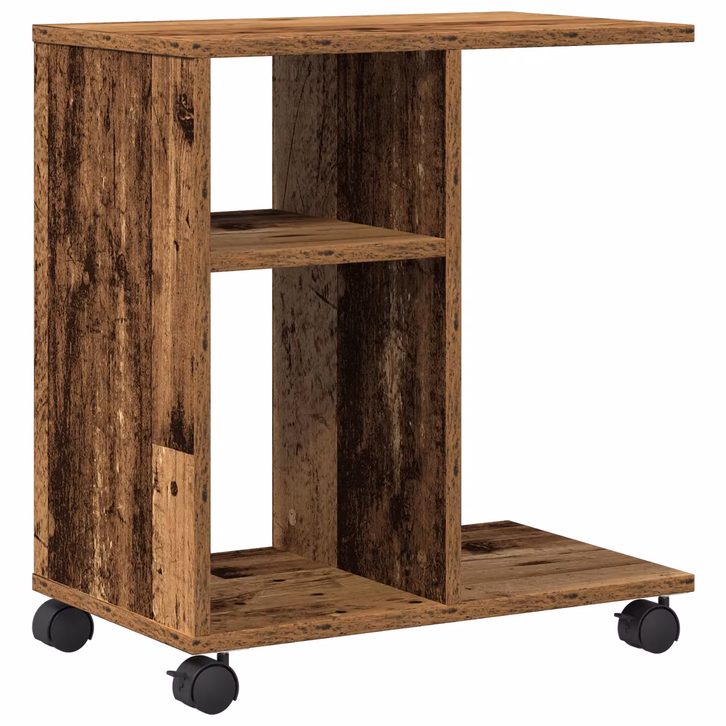 Berkfield Home Rustic Brown Side Table with Castors, W/D/H: 50 x 30 x 55 cm – 2