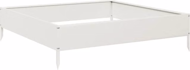 Berkfield Home Garden White Steel Raised Bed W/D/H: 100 x 100 x 26 cm – 1