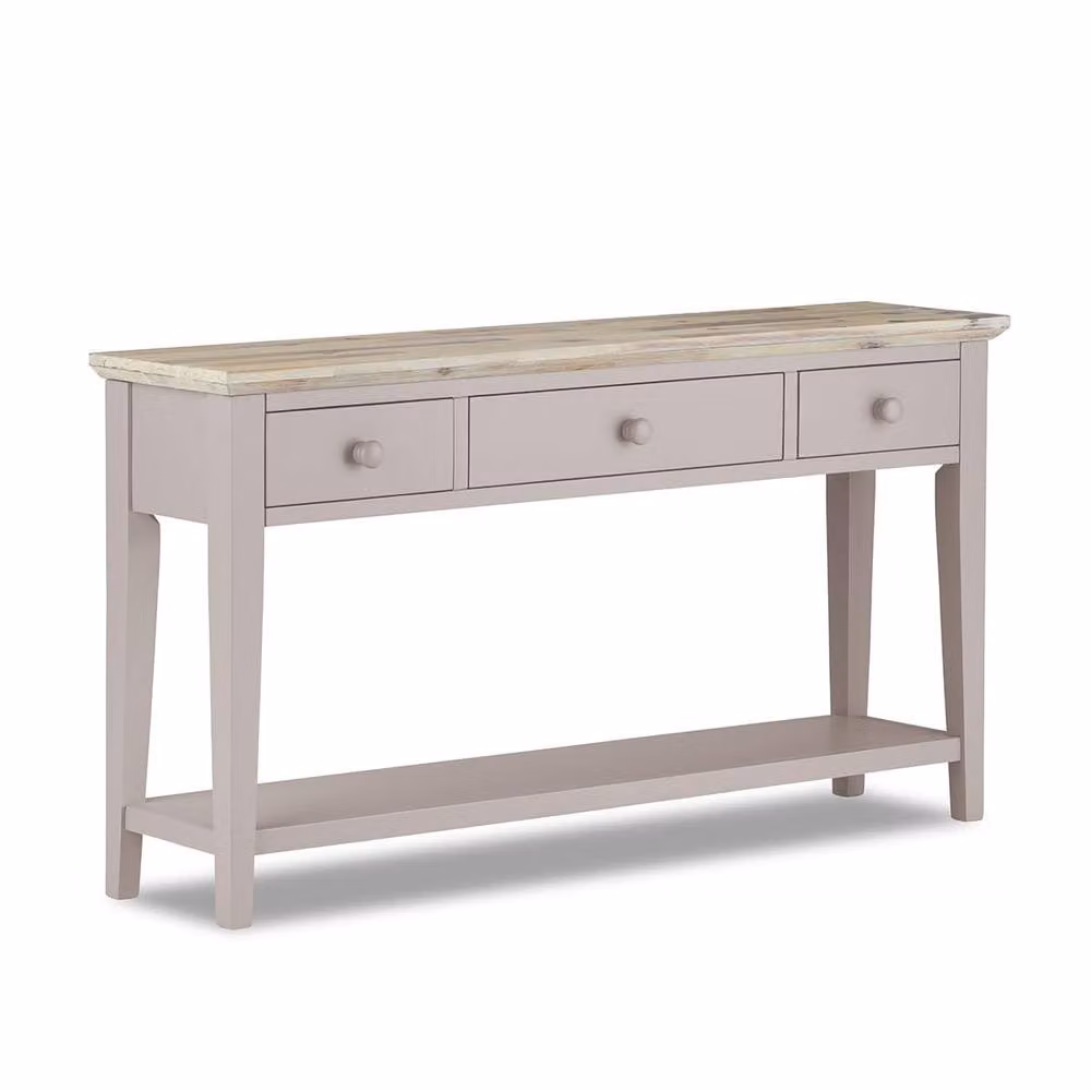 Statement Furniture Florence Large Console Table with 3 Drawers in Beige, W/D/H: 143 x 32.5 x 76 cm – 2