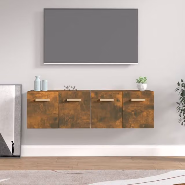 Berkfield Home Smoked Oak Wall Cabinets, 2 Piece Set in Brown, W: 60 cm, D: 35 cm, H: 36.5 cm – 1