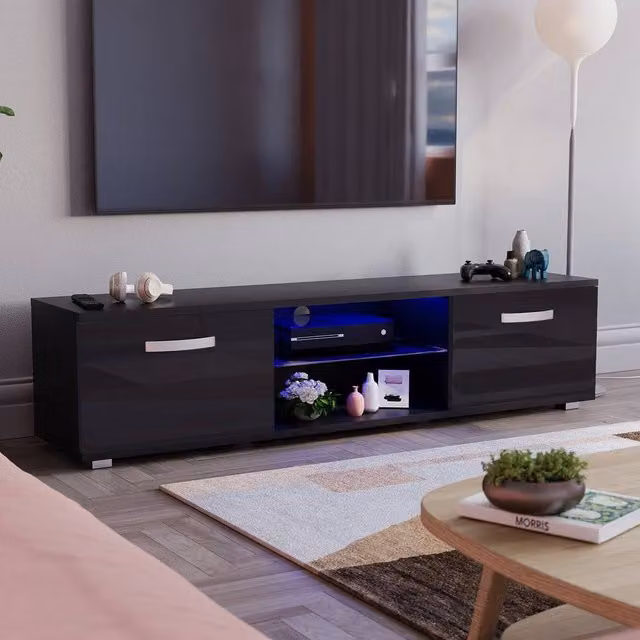 HD Designs Vida Designs Cosmo 2 Door LED TV Unit, Black, Width: 160 cm