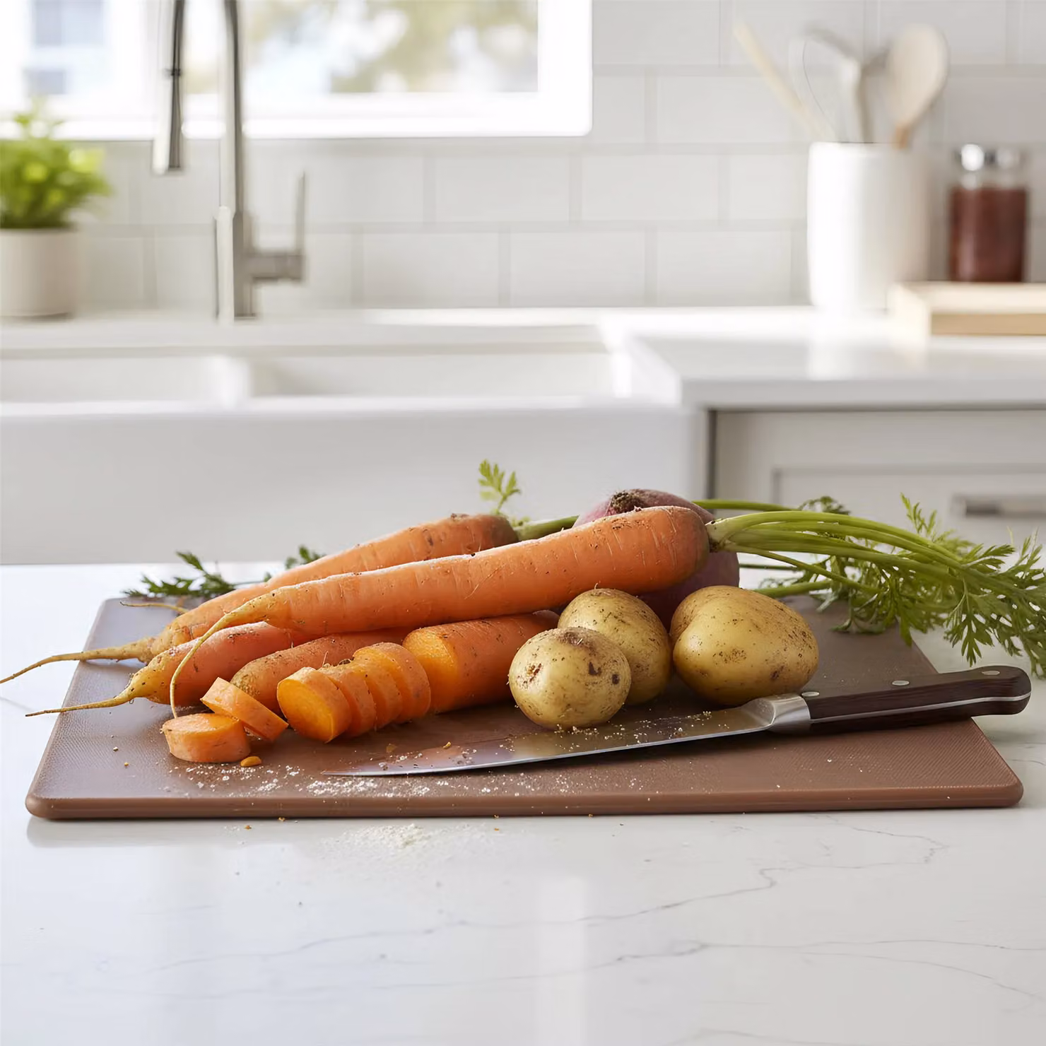 Argon Tableware Brown Plastic Rectangular Chopping Board, W: 45 cm, D: 30 cm – 5