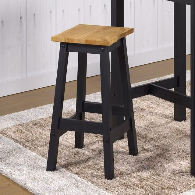 Core Products Corona Pair of Grey Live Edge High Breakfast Stools with Rustic Wood Frame