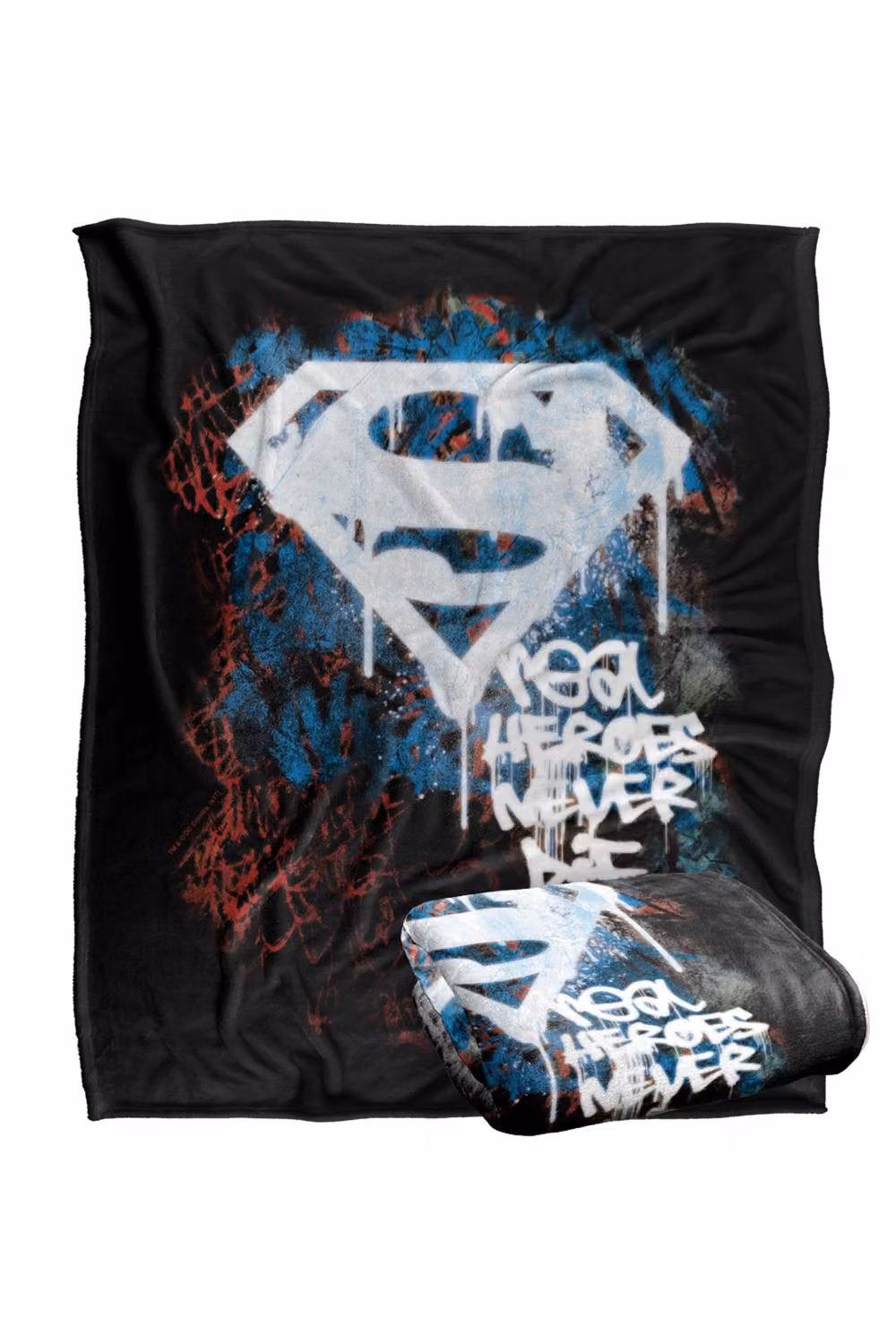 Warner Bros. Superman Real Heroes Never Die Super Soft Fleece Throw Blanket, Multicolour, W: 91 cm, D: 147 cm – 7