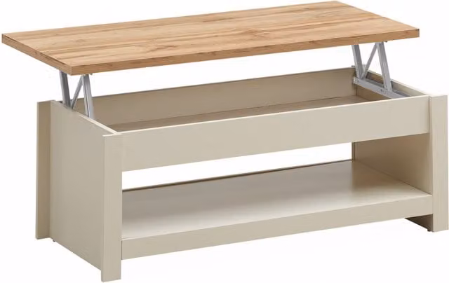 Timber Art Design Lisbon Lift Up Coffee Table in Oak Beige and Grey