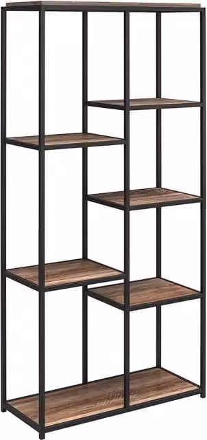 Quincy 5 Shelf Weathered Oak Bookcase