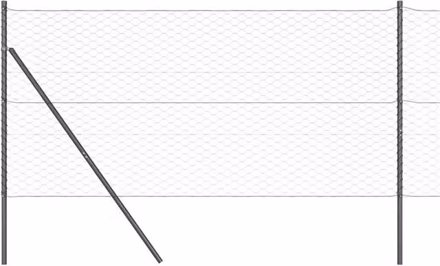Berkfield Home Grey Steel Hexagon Fence, H: 140 cm x W: 10 m