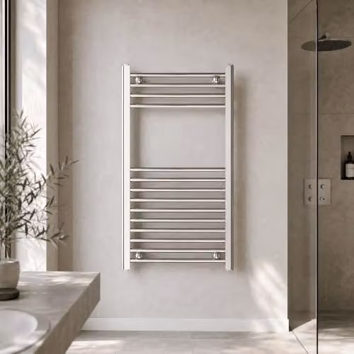 Balterley Vertical Straight Ladder Towel Rail, Chrome, W/H: 50 x 80 cm – 2