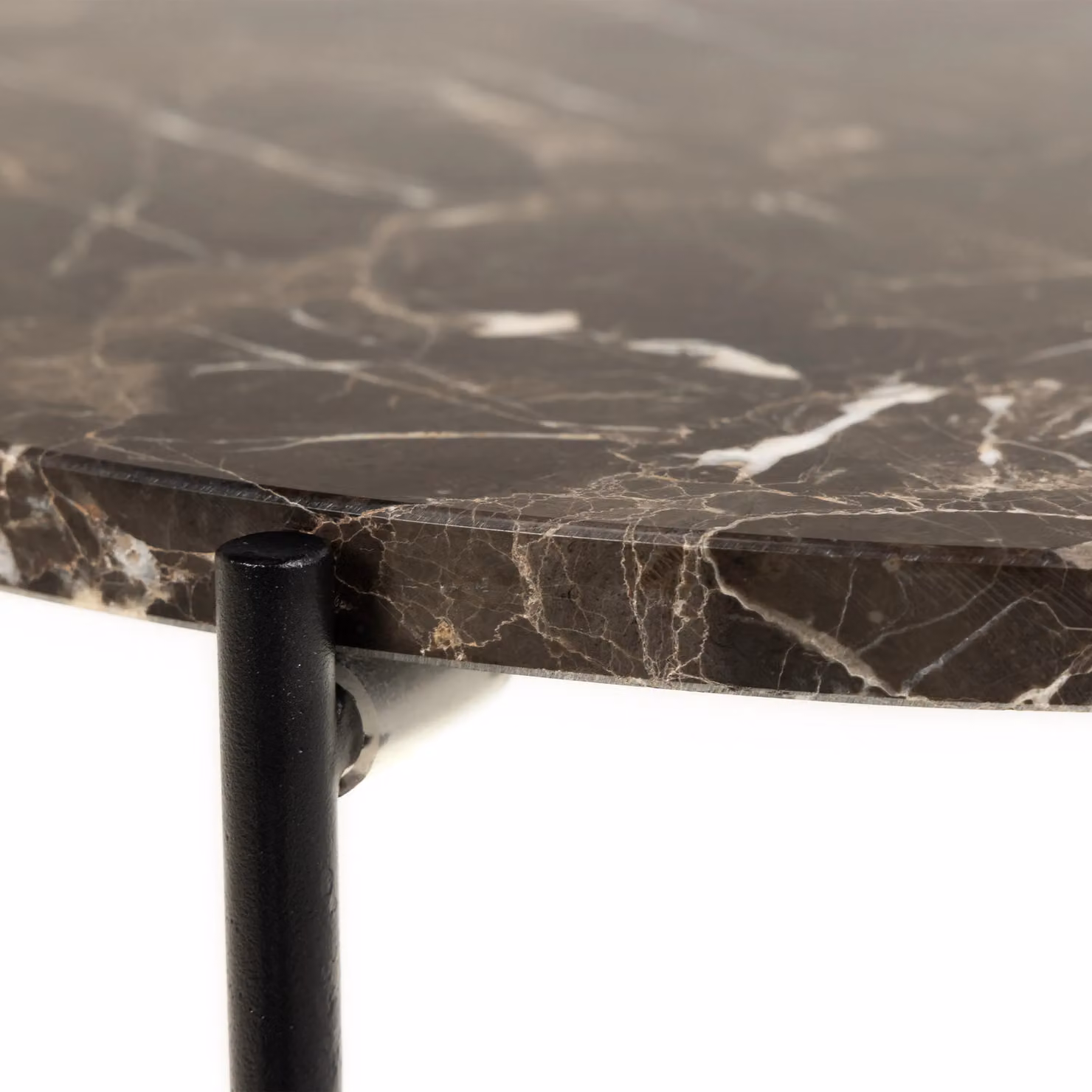 Furniture To Go Avila Modern Side Table with Brown Marble Top and Black Metal X-Frame, W: 42 cm, D: 45 cm – 6