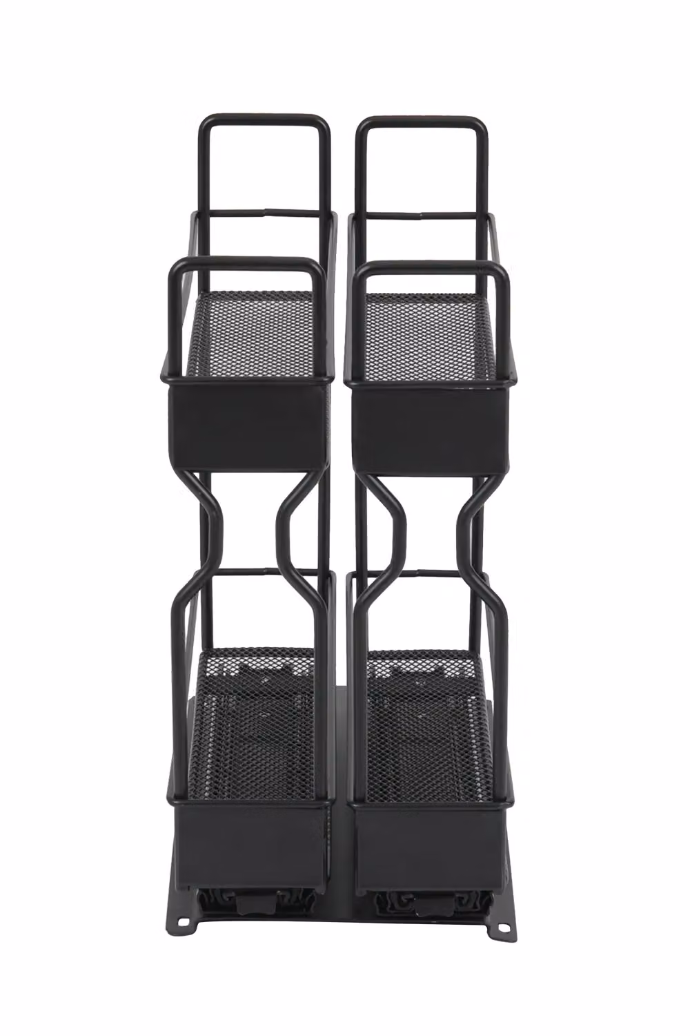 Living and Home 2-Tier Metal Spice Rack Slide-Out Kitchen Storage, Black – 4