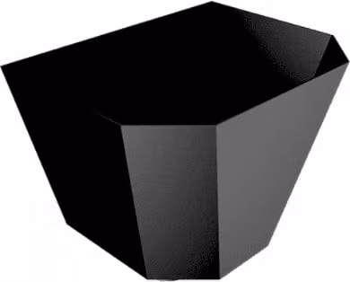 ARP Aluminium Round Swaged Saturn Large Half Round Hopper in Black 76mm PPC Finish