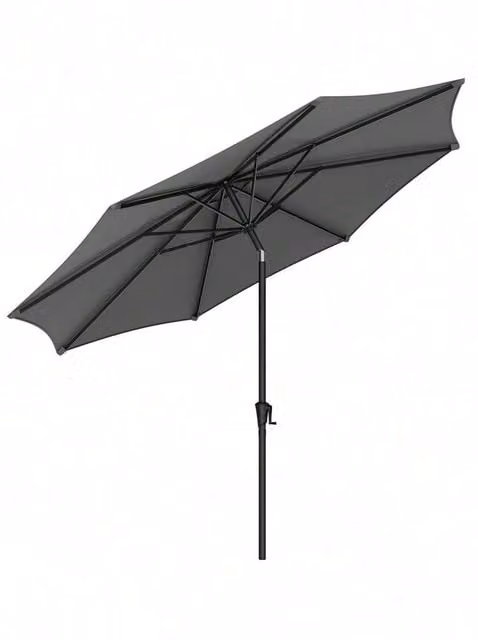 SONGMICS Garden Parasol Umbrella with Crank in Grey with UPF 50 Protection