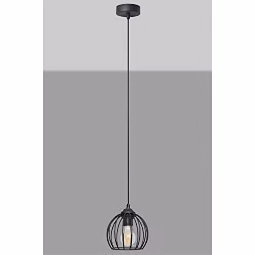 Netlighting Helam Mercure Wire Frame Pendant Ceiling Light in Black