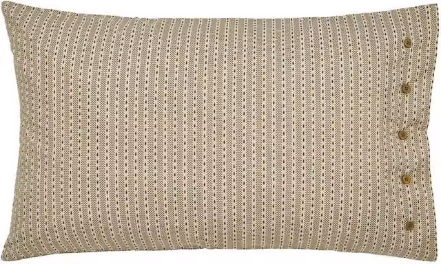 Bedeck of Belfast Avero Pair of Standard Cotton Percale Pillowcases, Petrol, Tan, White and Beige