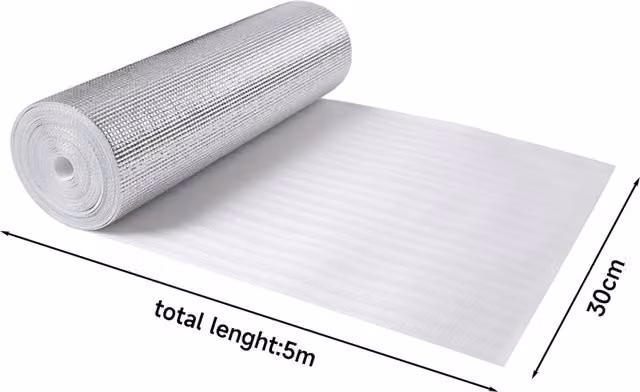 Livingandhome Silver EPE Thermal Insulation Plastic Roll, 30.0 cm
