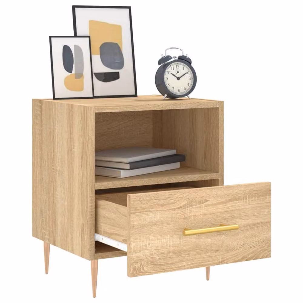 Berkfield Home Bedside Cabinet in Sonoma Oak Brown, W: 40 cm, D: 35 cm, H: 47.5 cm – 3
