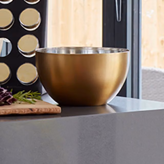 MasterClass Stainless Steel Round Mixing Bowl, 21 cm, Gold