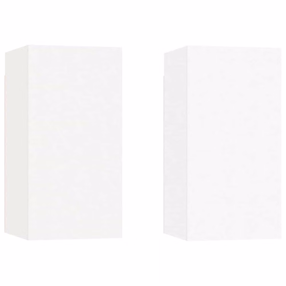 Berkfield Home Set of 2 White Minimalist TV Cabinets in Matt Engineered Wood, W/D/H: 30.5 x 30 x 60 cm – 2