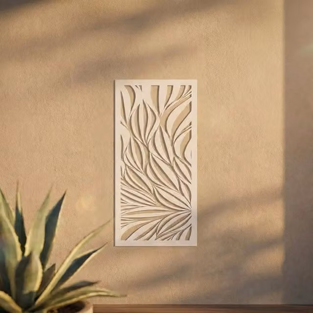 Laser Hut Snake Lace Metal Wall Art, White and Black Abstract Animal Design