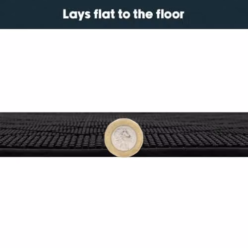 JVL Harlequin Black Rubber Pin Scraper Doormat, W: 40 cm, D: 60 cm – 2