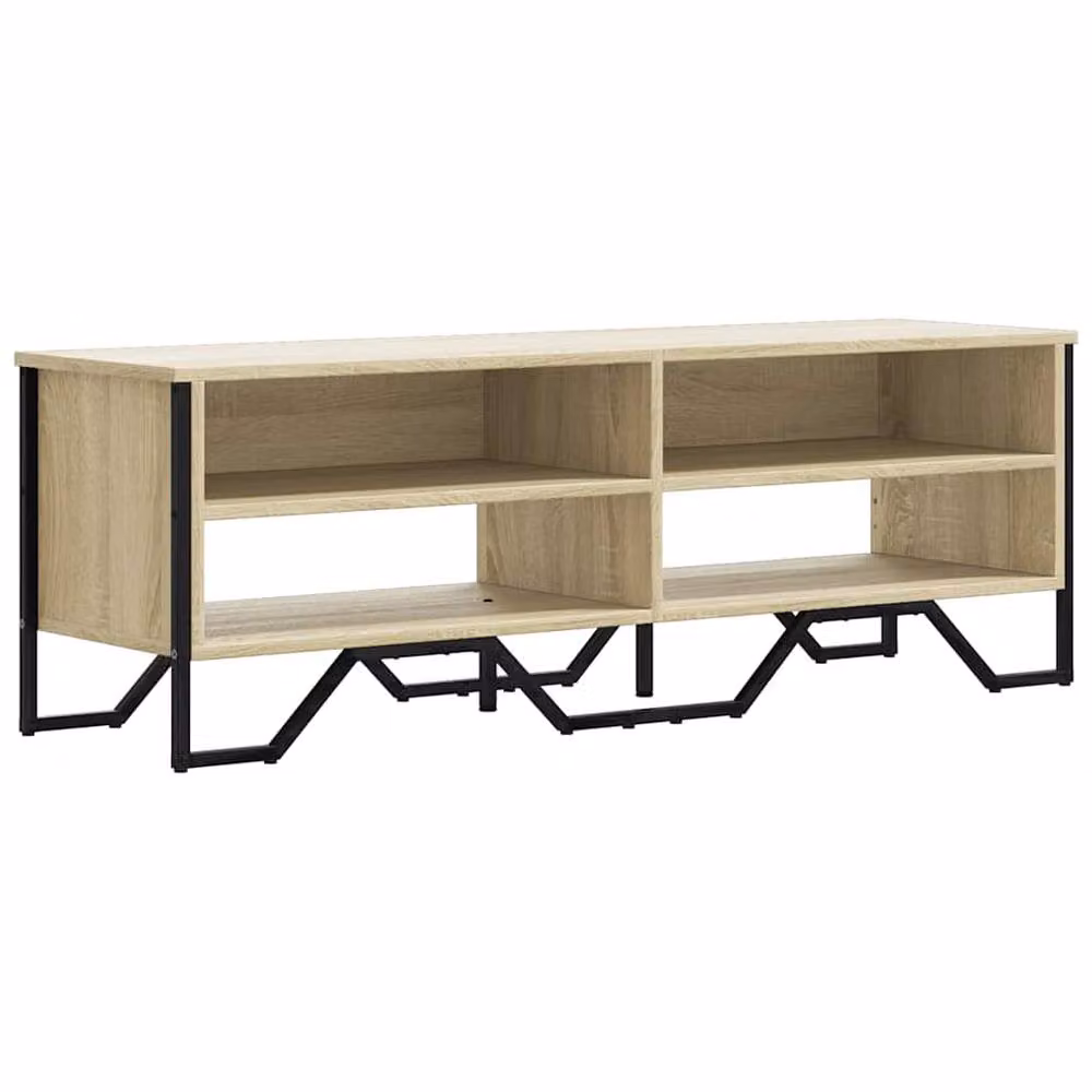 Berkfield Home TV Cabinet in Sonoma Oak and Beige, W/D/H: 122 x 34 x 41 cm – 3