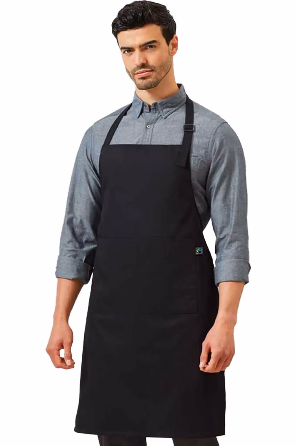 Premier Women's 100% Certified Fairtrade Cotton Workwear Apron in Black – 2